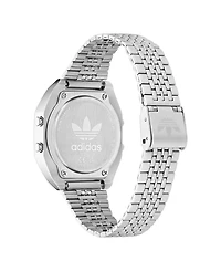 adidas Unisex Digital Silver-Tone Stainless Steel Watch, 36mm