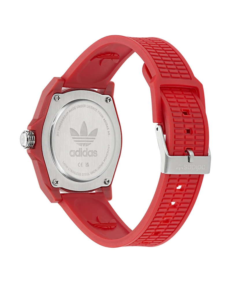adidas Unisex Analog Red Resin Watch, 41mm