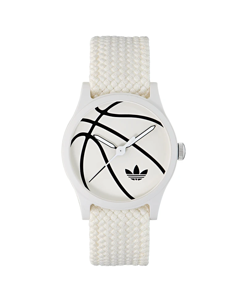 adidas Unisex Analog White Nylon Watch, 39mm