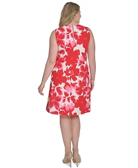 Jessica Howard Plus Floral-Print Sleeveless Shift Dress