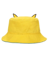Pokemon Men's Pikachu Face Unisex Adult Bucket Hat With 3D Plush