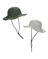 Generic Men's 2-Pack Olive & Light Grey Wide Brim Paddler Sun Hat with Vented Mesh Side Panels