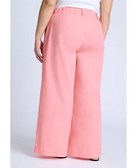 Eloquii Women's Wide Leg Cotton Pant