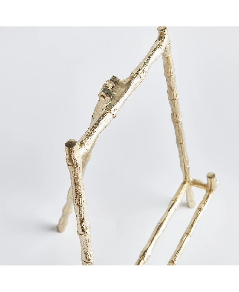 14.5" Baldwin Premium Gold Finish Bamboo Decorative Medium Cookbook Art Picture Frame Luxury Easel Holder