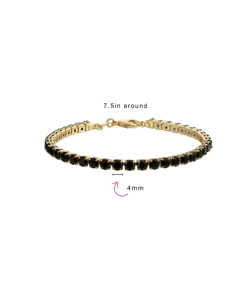 Bling Jewelry Classic 12CTW Prong Basket Set Solitaire Round Cubic Zirconia Cabochon Cz Tennis Bracelet Gold Plated 7.5 Inch