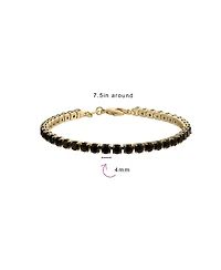 Bling Jewelry Classic 12CTW Prong Basket Set Solitaire Round Cubic Zirconia Cabochon Cz Tennis Bracelet Gold Plated 7.5 Inch