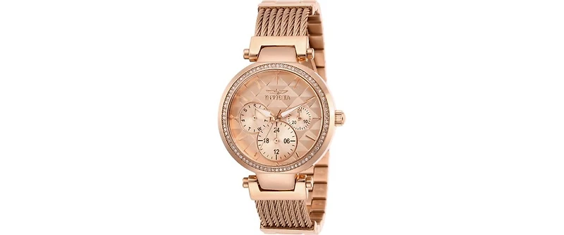Invicta Women's 28920 Angel Quartz Chronograph Rose Gold Dial Watch