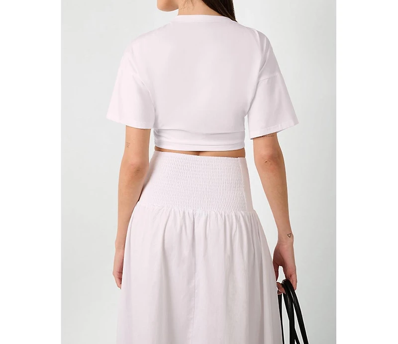 WeWoreWhat Women's Ruched Cropped Tee