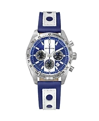 Abingdon Co. Women's Jordan Chronograph Multifunctional Cobra Blue Leather Strap Watch, 40mm