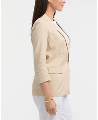 Ellen Tracy Women's Tailored Linen-Blend Blazer