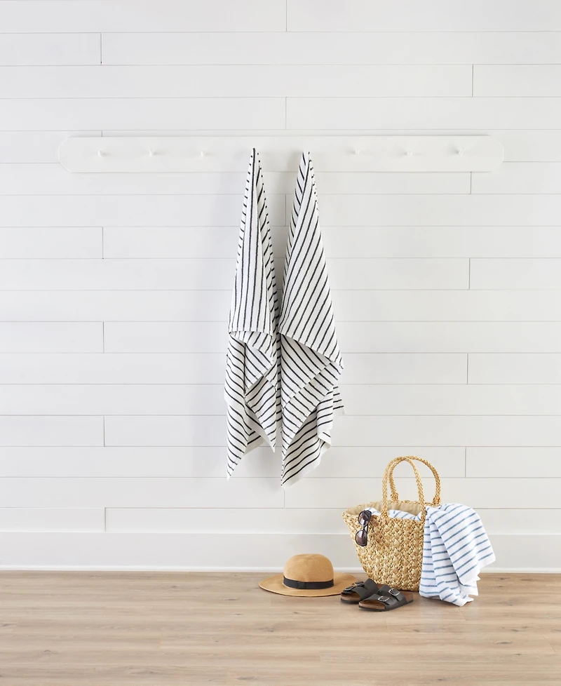 ienjoy Home Cabana Stripe Cotton 2-Pack Beach Towels, 30" x 70"