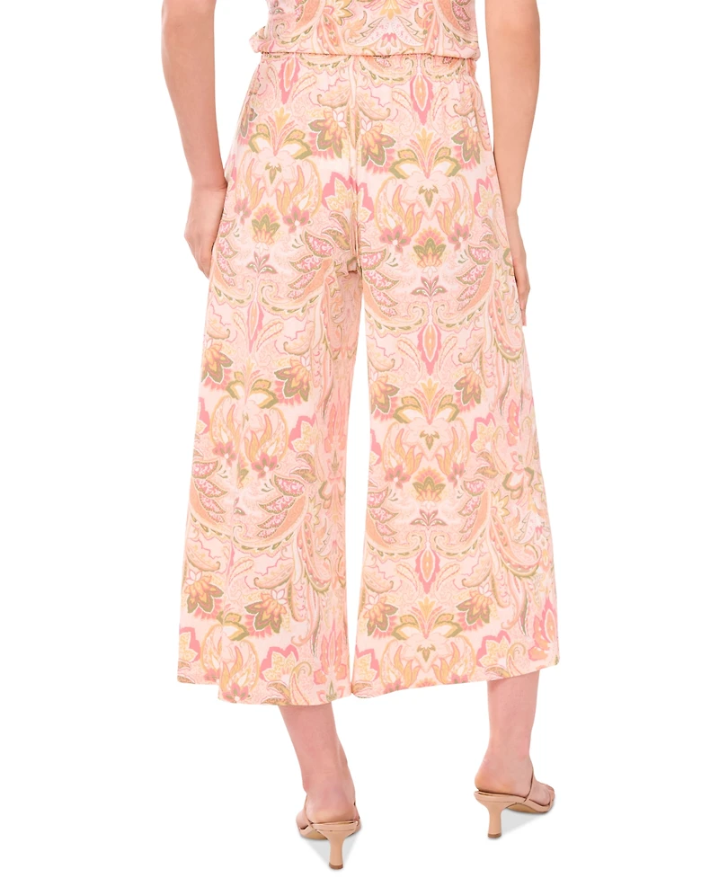 Sam & Jess Women's Printed Pull-On Wide-Leg Pants