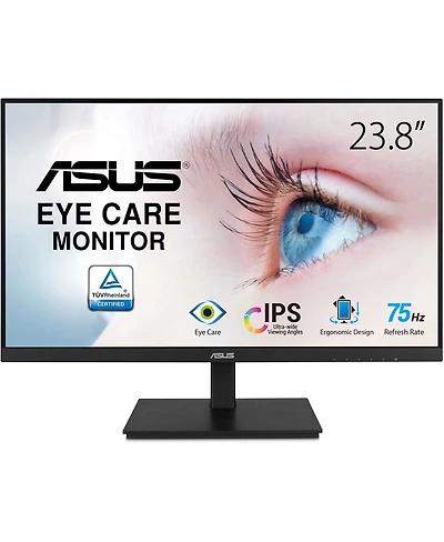 Asus VA24DQSB 23.8" 16:9 Full Hd Ips Led Monitor, Built-In-Speakers, Black