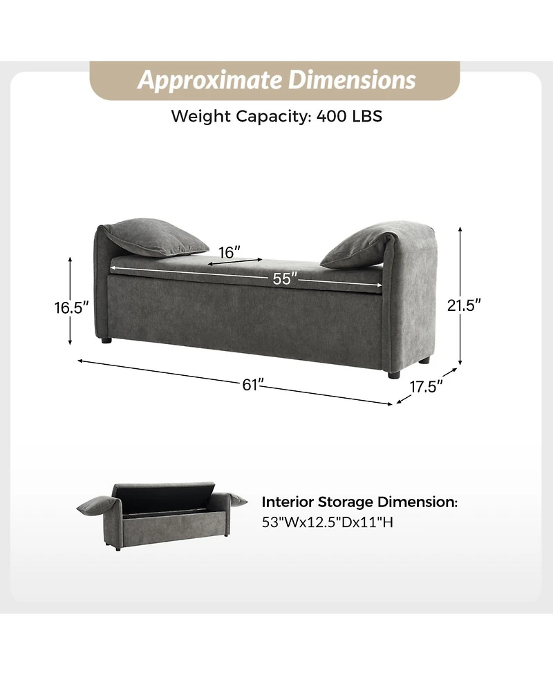 Alberto Modern Storage Bench with Ample Space