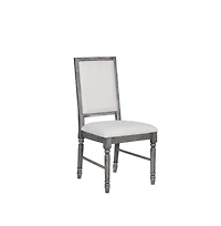 Set of Two Upholstered Linen Dining Side Chairs