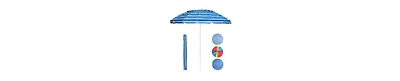 Gymax 8ft Beach Umbrella Outdoor Patio Garden w/ Carrying Bag Sand Anchor