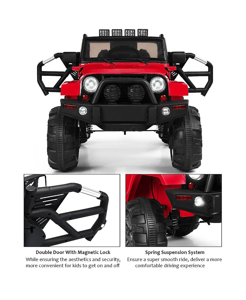 12V Electric Ride On Truck with Parental Remote Control and Led Lights