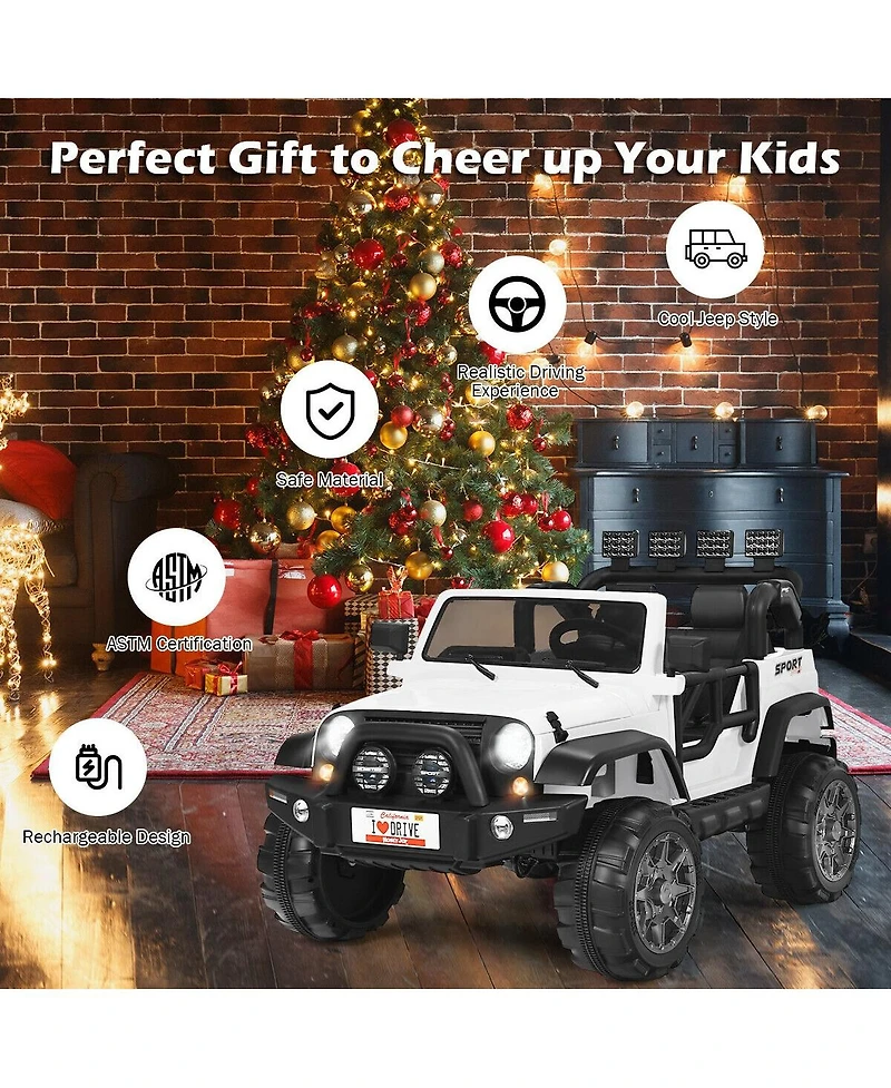 12V 2 Seater Kids Ride On Car with Storage Room