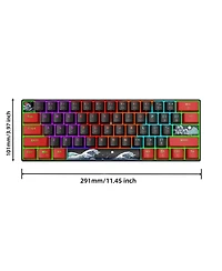 60% Mechanical Gaming Keyboard,61 Keys with Linear Blue Switches,Wired Mechanical Keyboard with Led Backlit,Compact Ergonomic Keyboard (Red)