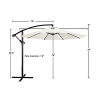 Yaheetech 10 Ft Patio Offset Umbrella Cantilever Umbrella, Red