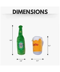 Beers-Cheers Plush Dog Toy Gift Set – with Squeaker & Crinkle Paper for Fun Play, Durable for Chewing, Perfect for Playtime and Cuddles