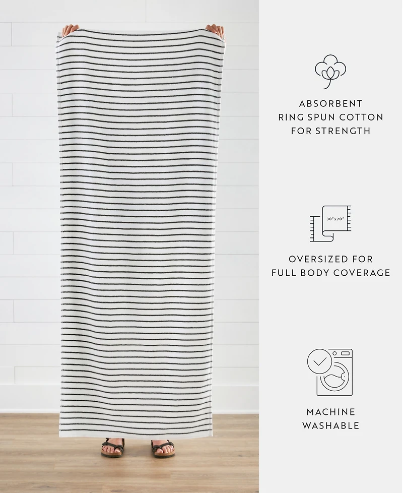 ienjoy Home Cabana Stripe Cotton Beach Towels Set, 30" x 70"