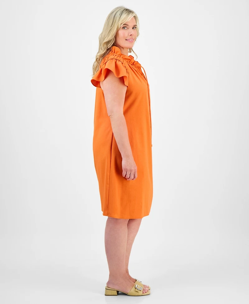 Robbie Bee Plus Size Flutter-Sleeve A-Line Dress
