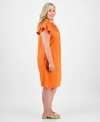 Robbie Bee Plus Size Flutter-Sleeve A-Line Dress