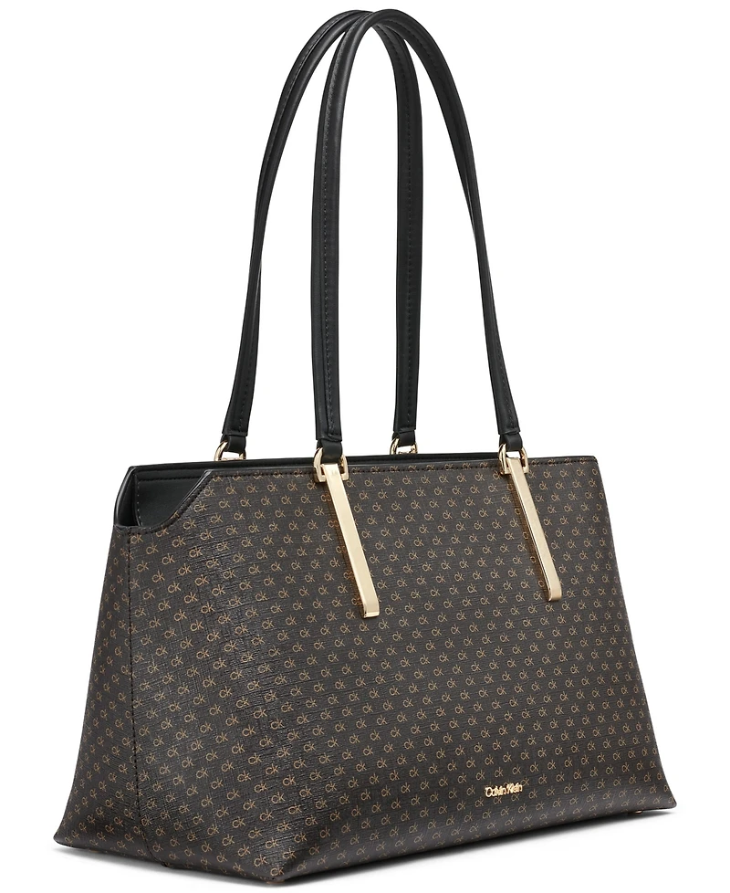 Calvin Klein Lori Mini Signature Top Zipper Tote Bag