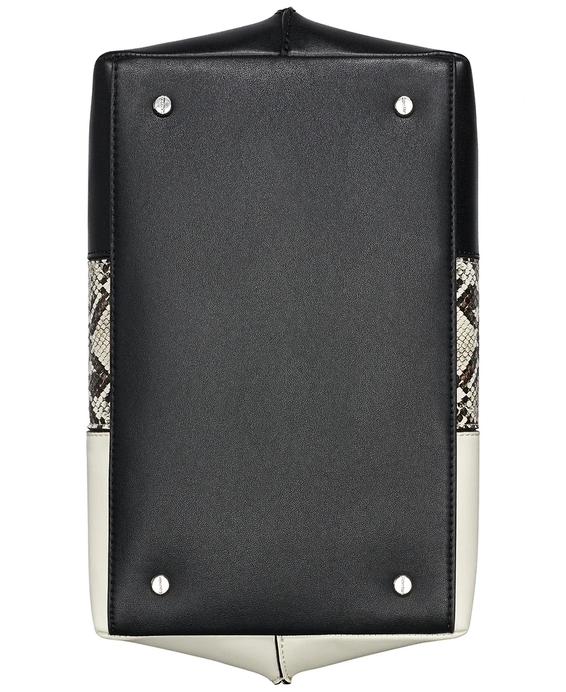 Calvin Klein Granite Convertible Pieced Snake Satchel
