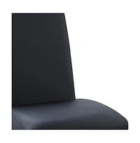 Set of Two Faux Leather Dining Side Chairs with Cushioned Seat and Back