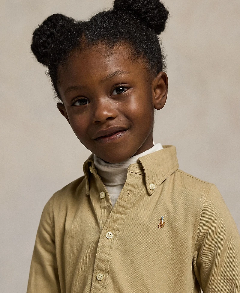 Polo Ralph Lauren Toddler and Little Girls Belted Chino Cotton Shirtdress