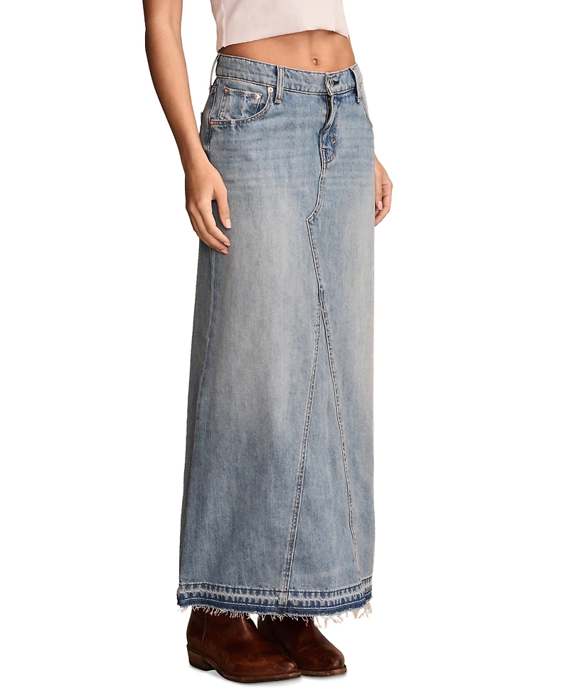 Lucky Brand Women's Zipper Denim Maxi Skirt