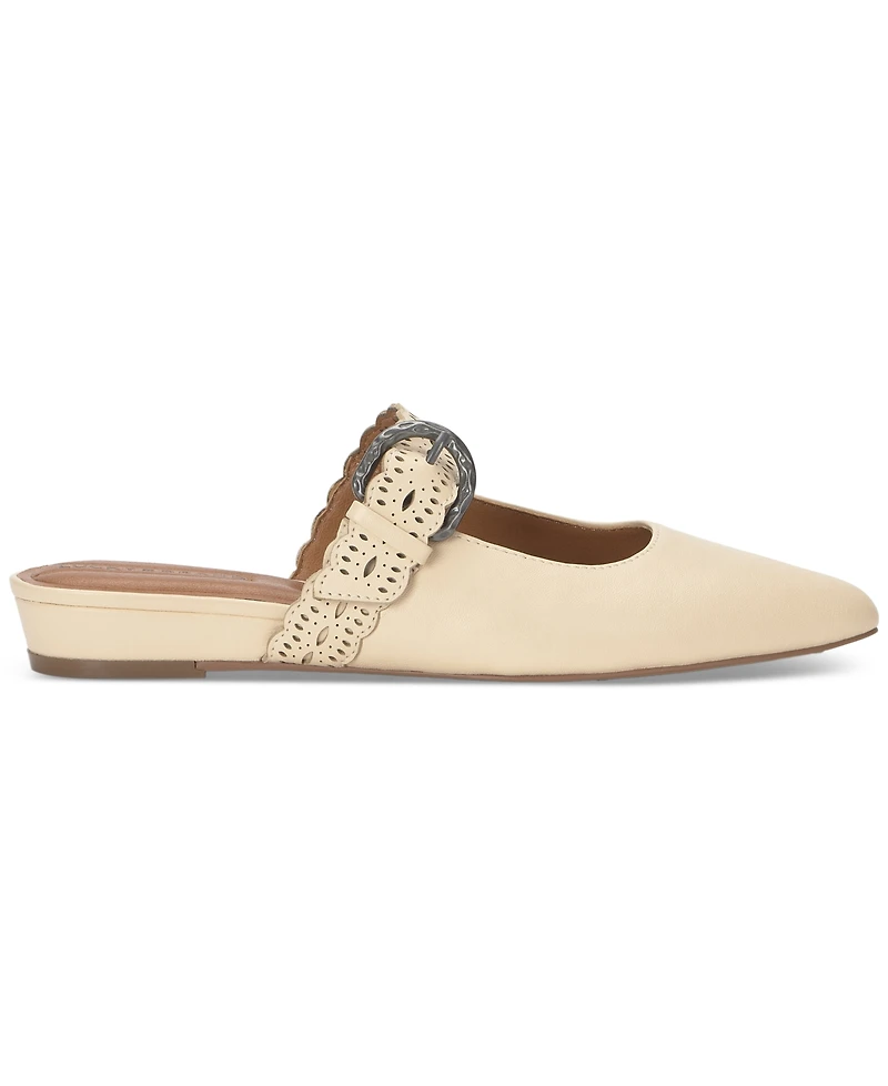 Lucky Brand Women's Nicona Eyelet Buckle Mule Flats