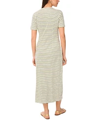 Vince Camuto Women's Cotton Striped Ruched Midi Dress