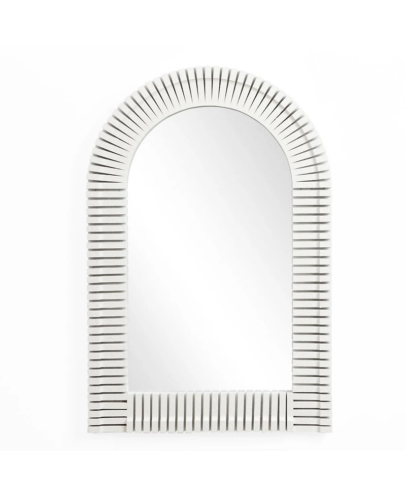LuxenHome White Arch Rectangle 36-Inch Tall Wall Mirror, Accent and Vanity