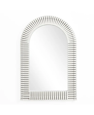 LuxenHome White Arch Rectangle 36-Inch Tall Wall Mirror, Accent and Vanity