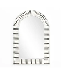 LuxenHome White Arch Rectangle 36-Inch Tall Wall Mirror, Accent and Vanity