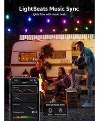 Lepro ZB1 Ai Smart Outdoor String Lights App Control,100(88+12)ft Rgb+Ic+Warm White Outdoor Lights 15 Led Bulbs, Alexa Google Enabled, No Remote