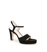 Alterre Women's Black Suede Jackie Customizable Platform