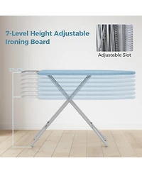Ironing Board with Iron Rest, Full Size Iron Stand with 3 Layers Extra Thick Cover, 7 Adjustable Heights