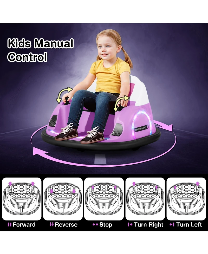 12V 360° Ride on Bumper Car for Toddlers with Remote Control