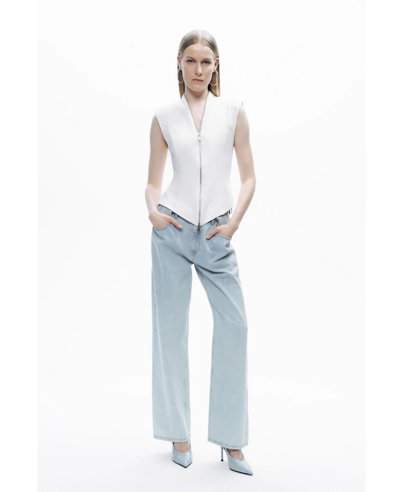 Nocturne Women's Zipper Design Blouse