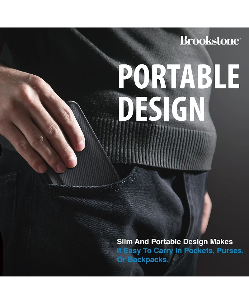 Brookstone 5,000mAh Carbon Fiber Multi-Port Slim Power Bank