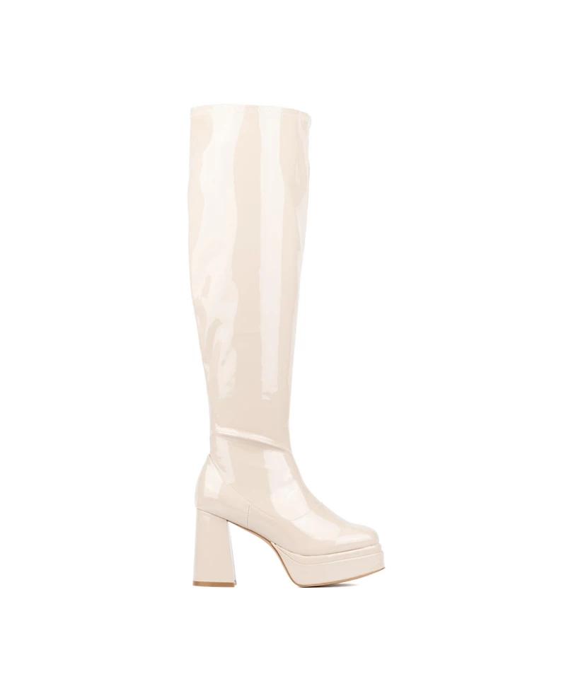 Fashion To Figure Women's Manica Thigh High Platform Boot- Wide Width