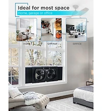 Black+Decker 9" Dual Window Fan for Window Screen with 2 Speed Settings, Twin Window Fan, Black