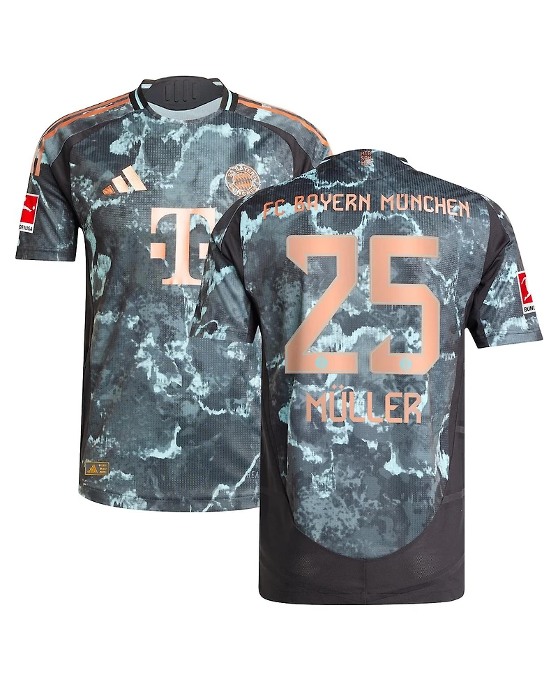 Adidas Men's Thomas Muller Black Bayern Munich 2024/25 Away Authentic Player Jersey