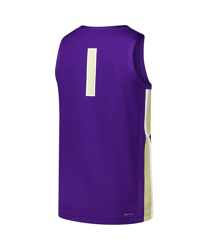 Nike Men's 1 Purple James Madison Dukes Replica Basketball Jersey