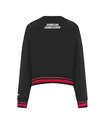 Pro Standard Women's Black Carolina Hurricanes Area Code Cropped Pullover Sweatshirt