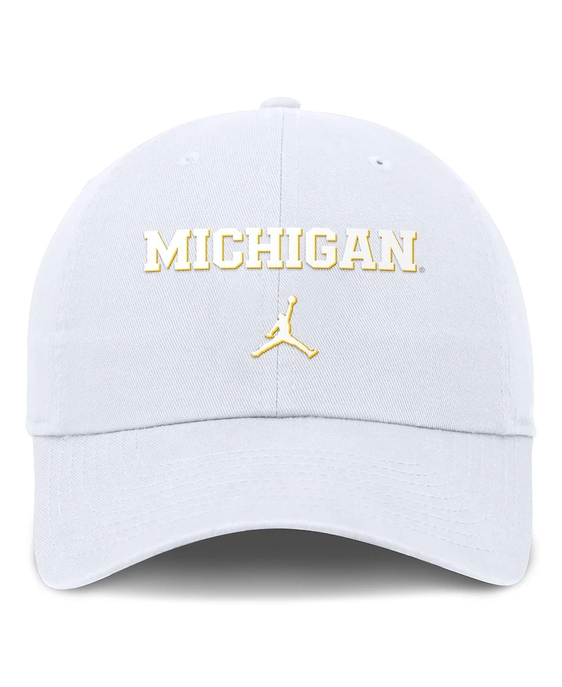 Jordan Men's White Michigan Wolverines Club Swoosh Performance Adjustable Hat